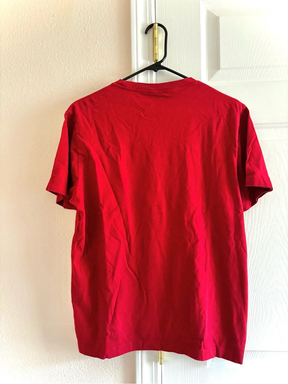 True Religion Men’s T-Shirt Large Red Buddha Face Logo Graphic Print